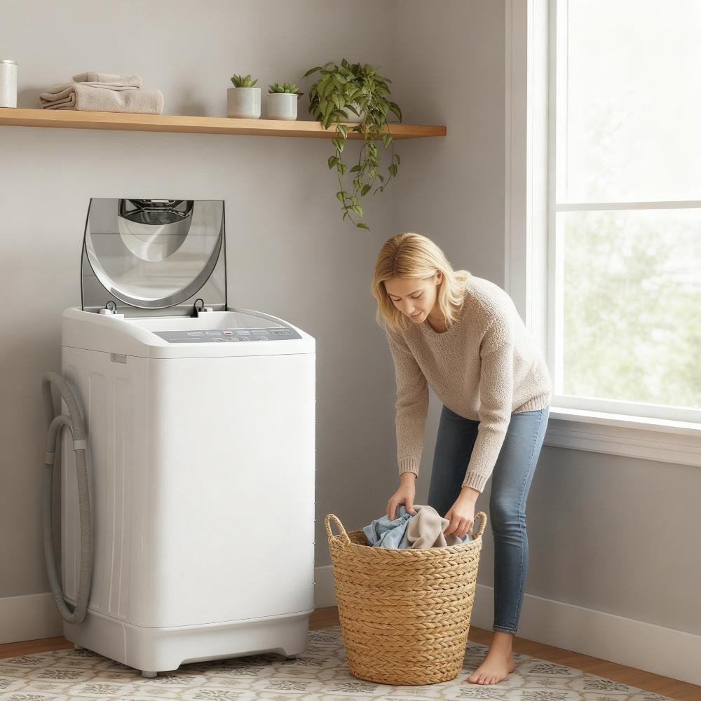 ya 28 Full Automatic Portable Washer Compact Washing Machine,8 Programs&6 Water Levels