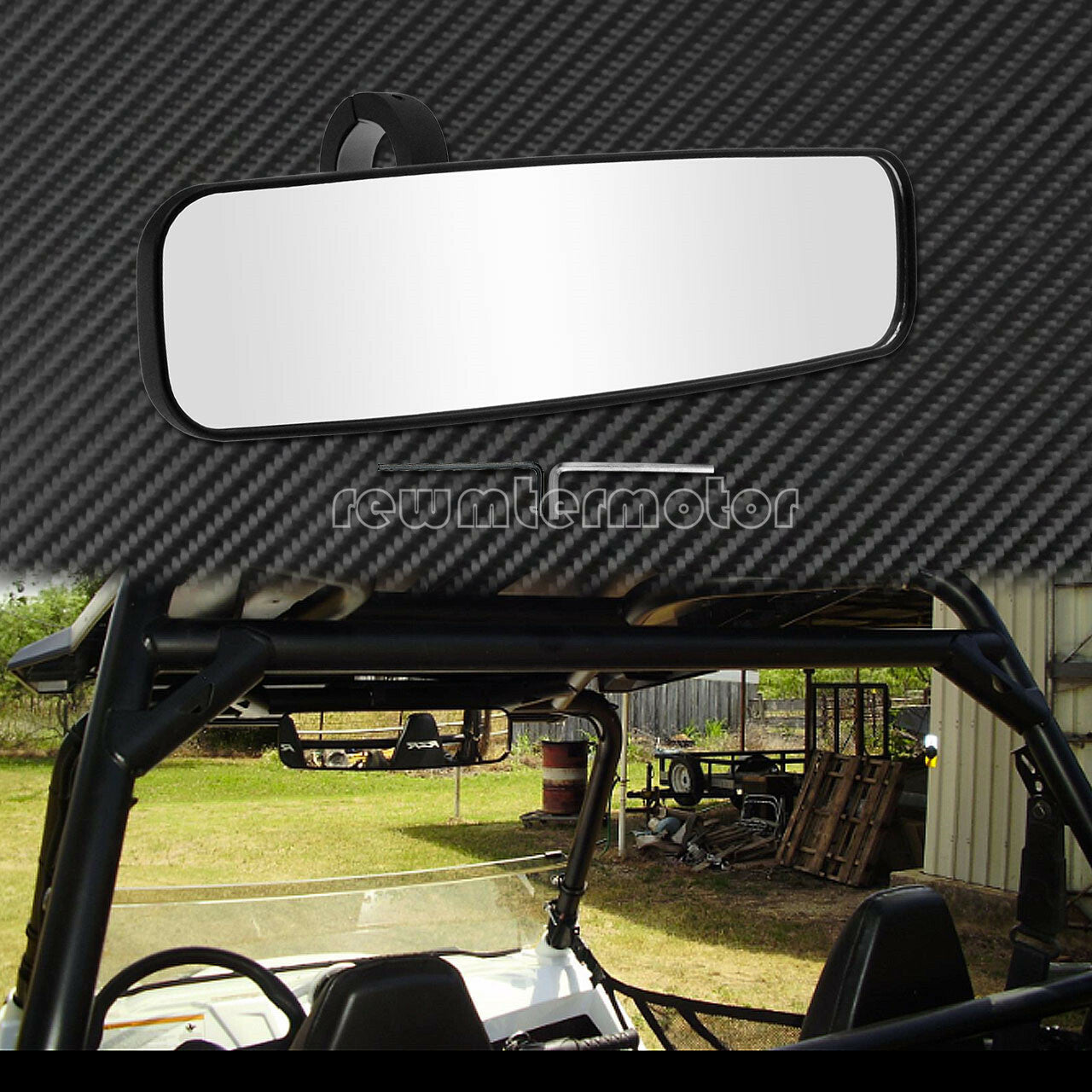 ya 4 6.21 Rear View Mirrors 1.75 Clamp Roll Bar Fit For UTV for Polaris RZR570 800 1000 XP900