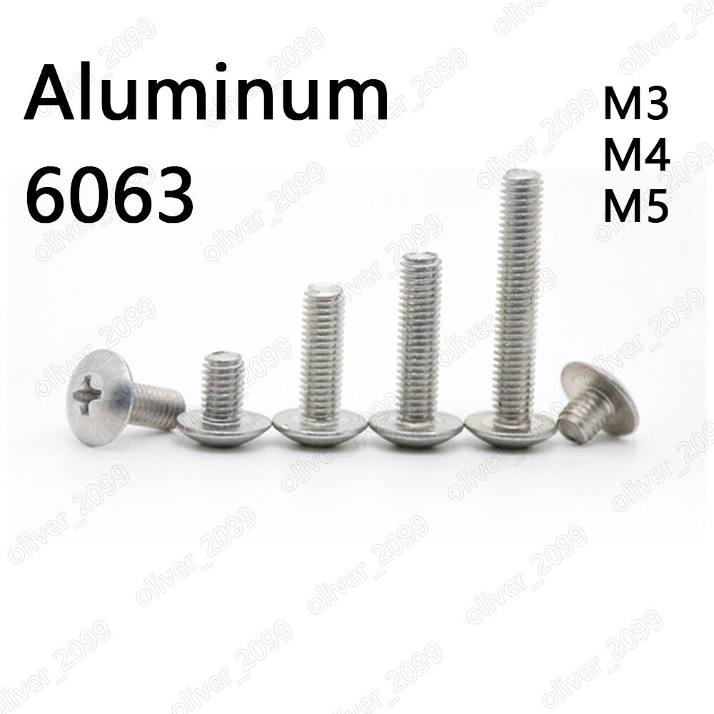 Aluminum 6063 Phillips Cross Recessed Truss Head Machine Screws M3 M4 M5