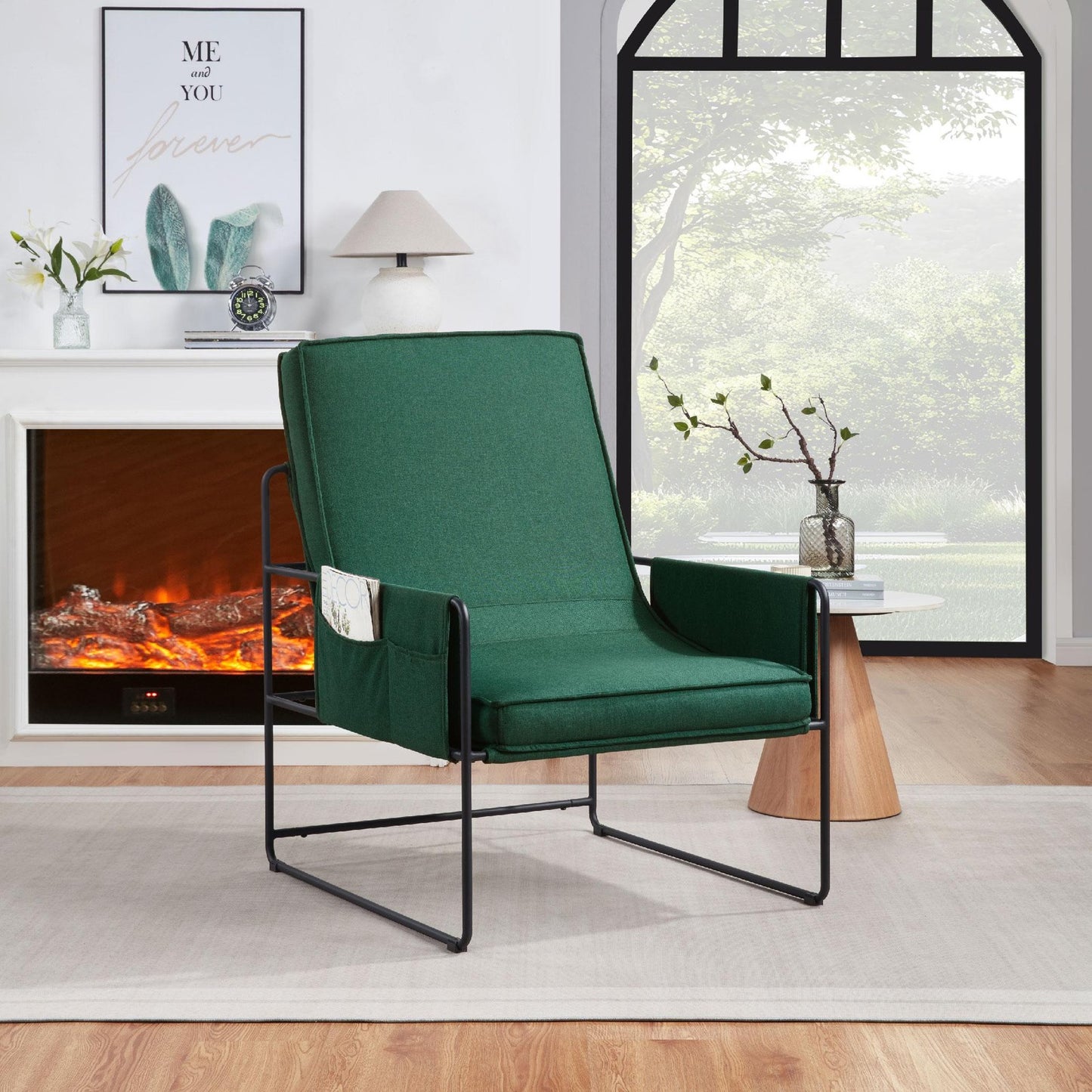 ya 28 Comfy Chair with Removable Cushion Vanity Chair for Living Room Green