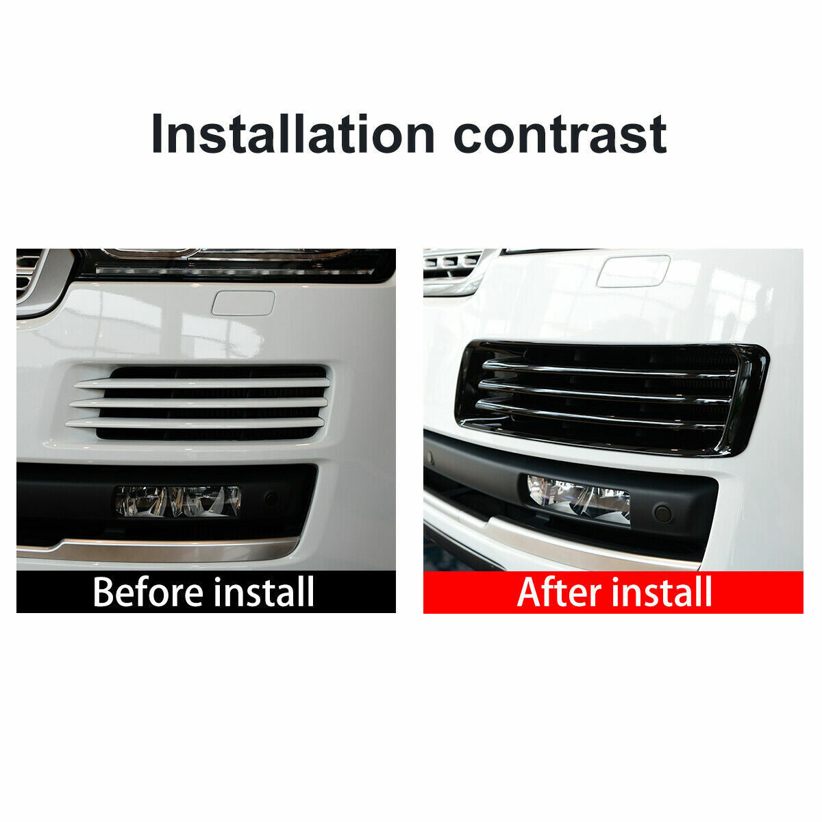 ya 2 6.26 Black Front Bumper Grille Vent Cover for LR for Range for Rover L405 Vogue 13-17 USA