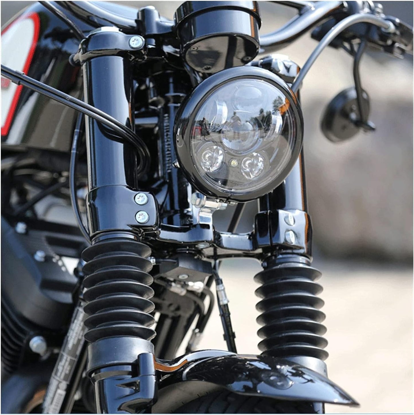 ya 4 6.17.2 Fork Cover Leggings Gator Boots for Harley Davi for DS on Sportster XL883 XL1200 Black