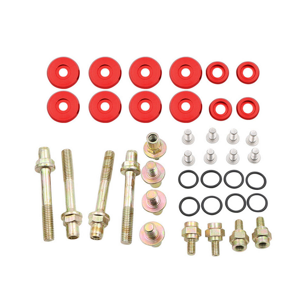 ya 11 6.5 B-SERIES ALUMINUM Engine VALVE COVER WASHER SEAL BOLT NUT KIT B16 B18 Red