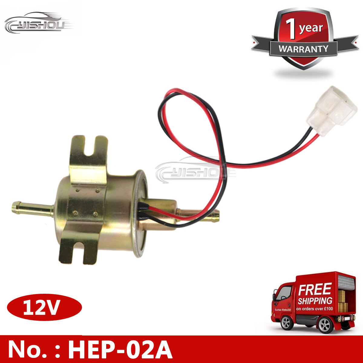 ya 27 7.2 HEP-02A Inline Fuel Pump 12V Electric Low-Pressure Gas/Diesel Fuel Pump