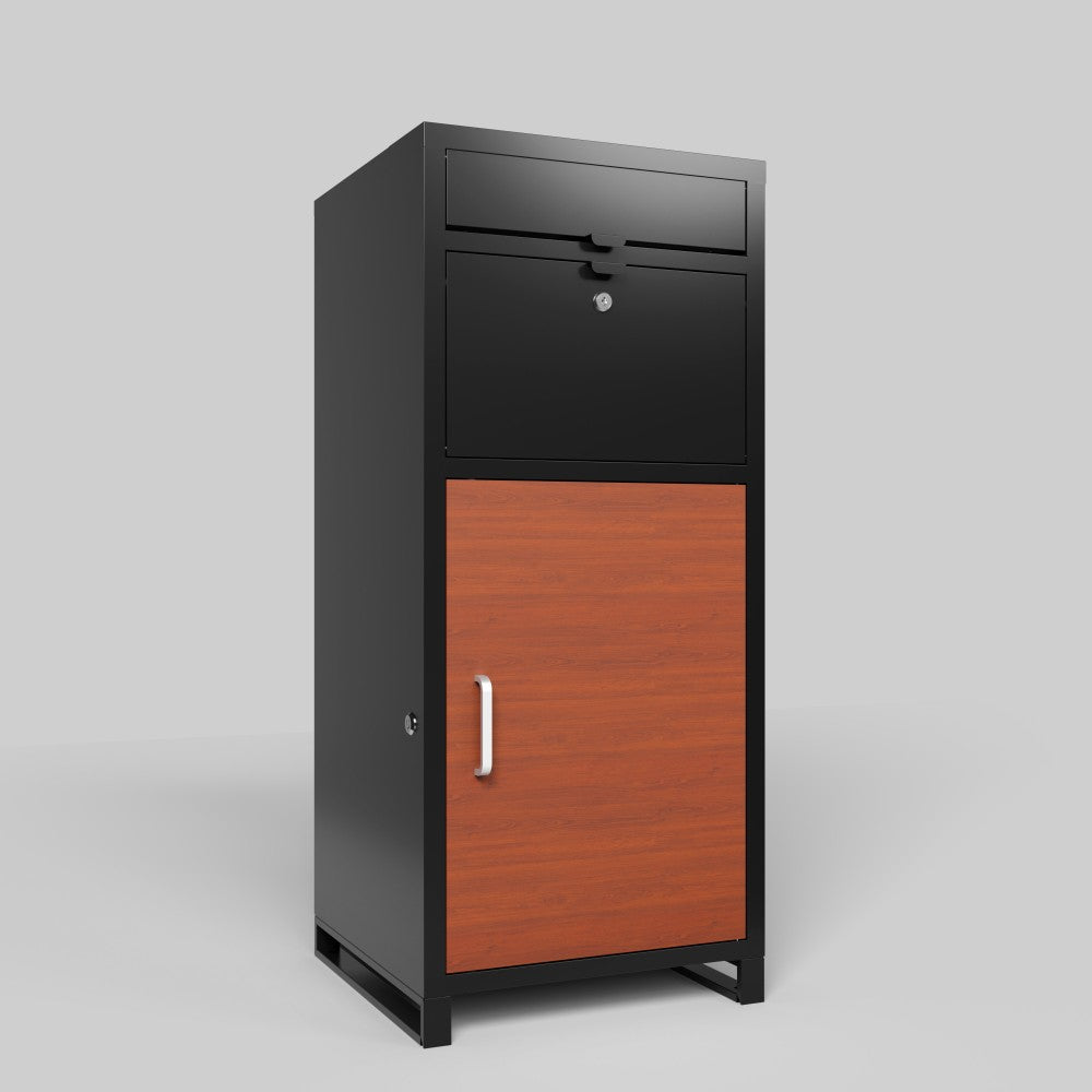 ya 28 Parcel Drop Box Outdoor (Floor Standing),Mechanical Lock,Burglar Resistant Black
