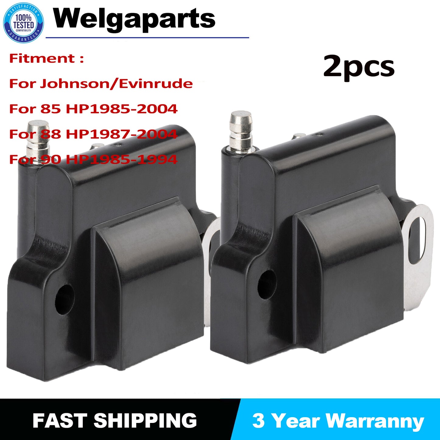 ya 27 7.20 2X Ignition Coil For Johnson Evinrude 150-300HP Engines Replaces 582508 18-5179