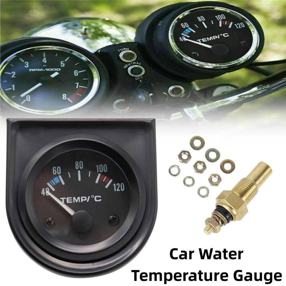 ya 2 6.26 Water Temperature Gauge Kit 40-120¡æ Black Shell White Light Diameter 2 52mm