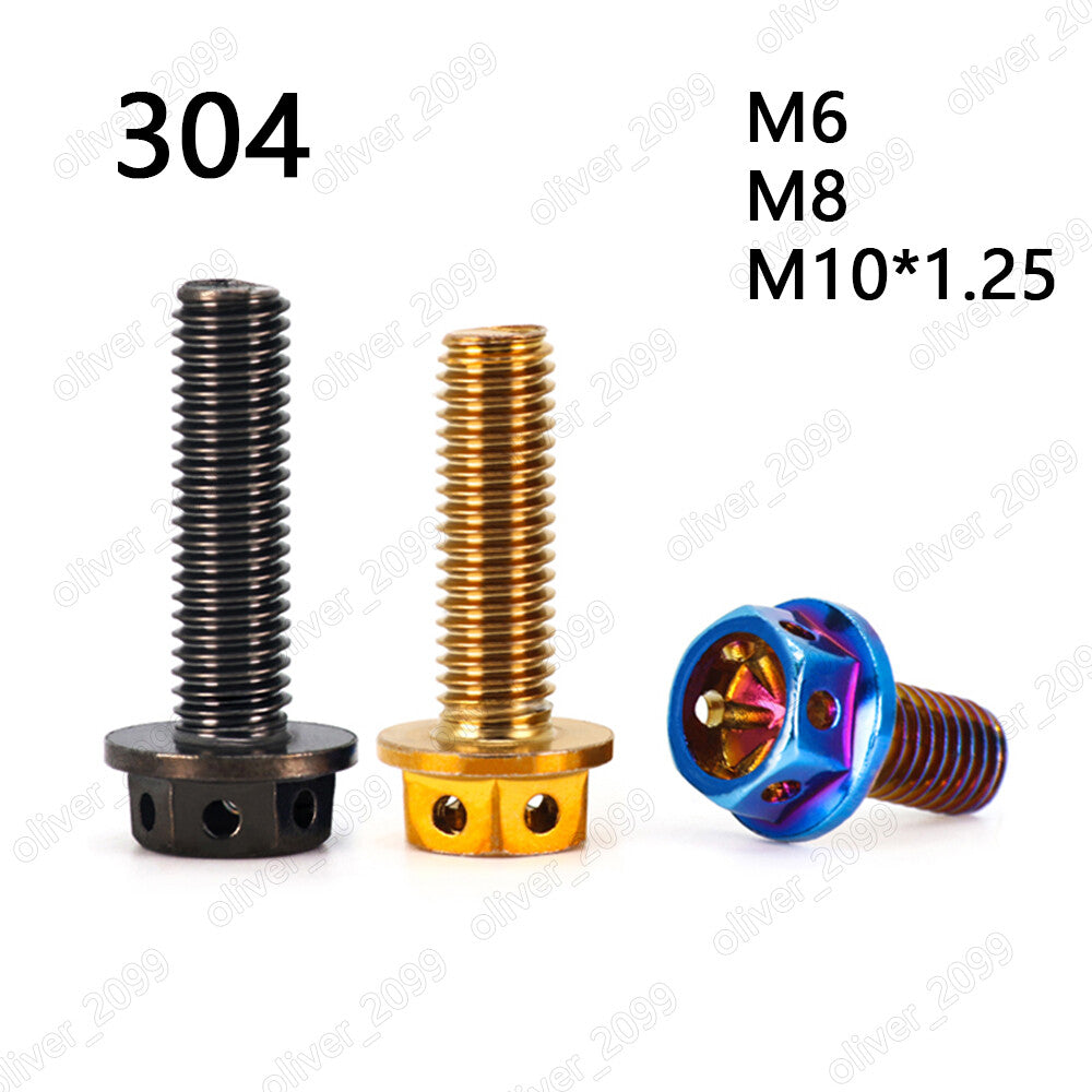 304 Stainless Steel Hexagon Flange Bolts With Holes on Head M6 M8 M10