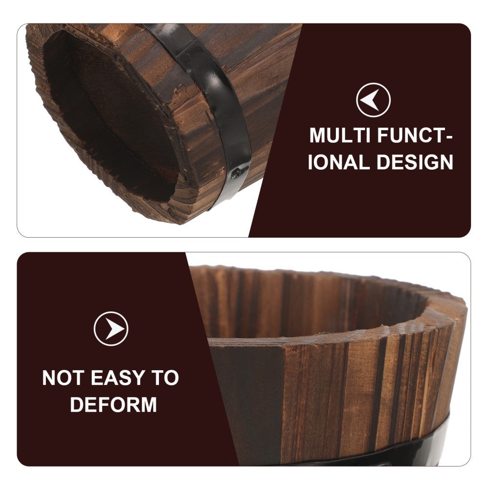 ya 14 4x Half Whiskey Barrel Wooden Planter Round Plant Pot Outdoor Garden