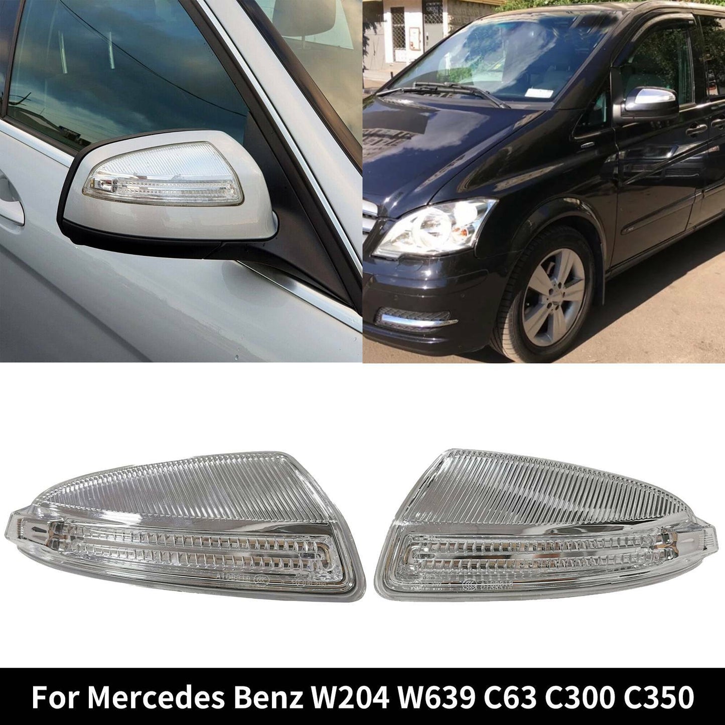 ya 1 8.5.1 A pair of door mirror turn signal lights for W204 W639 C63 C300 C350 AT
