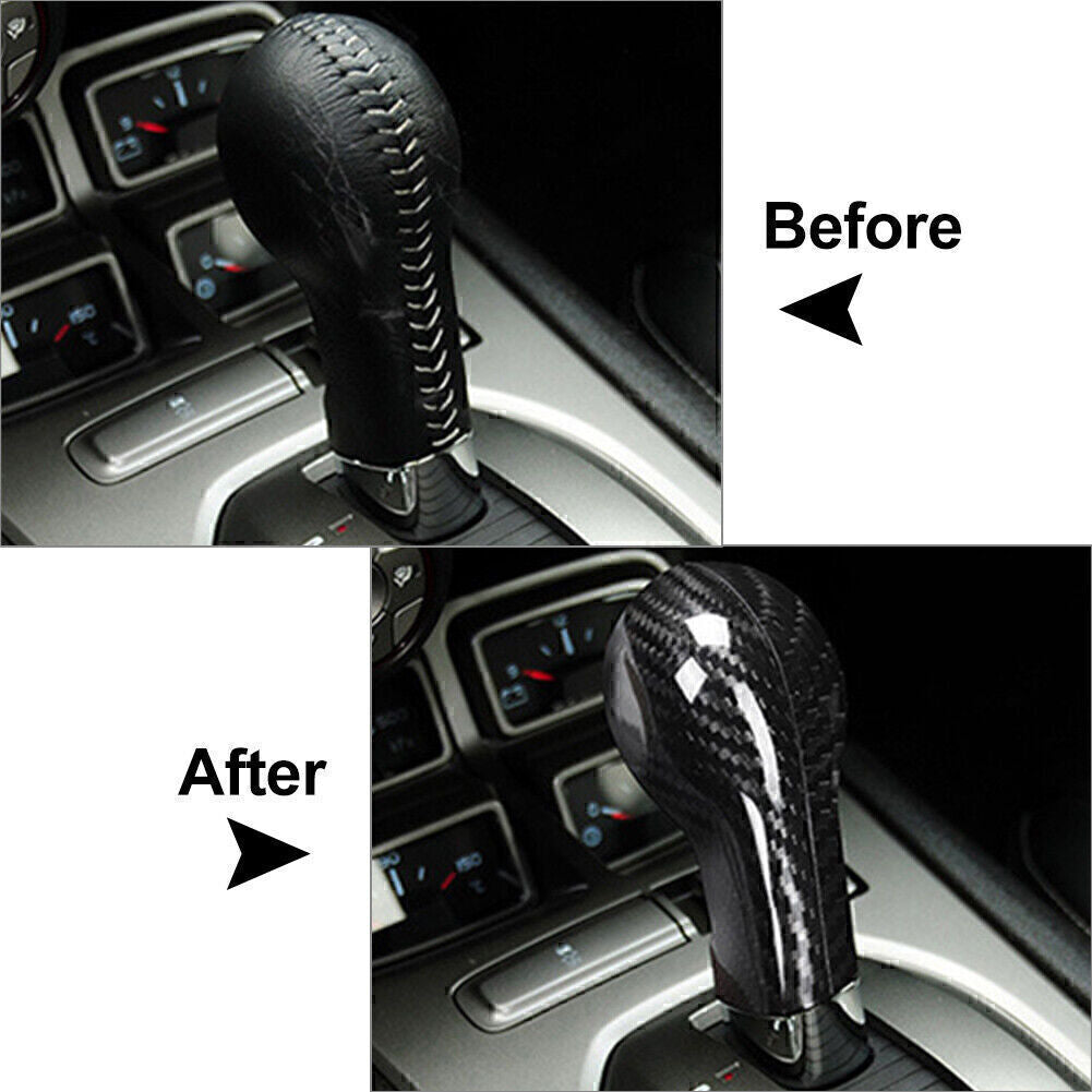 ya 11 6.5 Carbon Fiber Inner Car Shift Knob Cover Shell Fit for Chevrolet Camaro 2010-2015 14