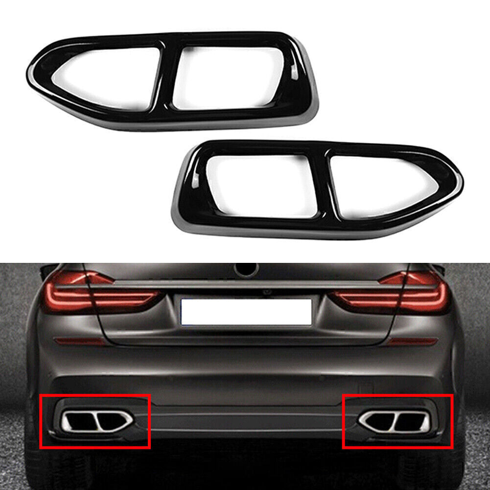 ya 4 6.17.2 Rear Tail Muffler Pipe Output Cover Trims for BMW 7 Series G11 G12 16-18