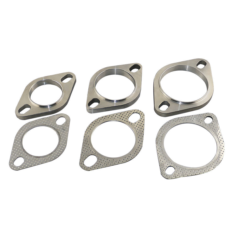 ya 1 6.30 2'' Flange Pipe Header Slotted 2-Bolt Hole Universal Stainless Steel Fit