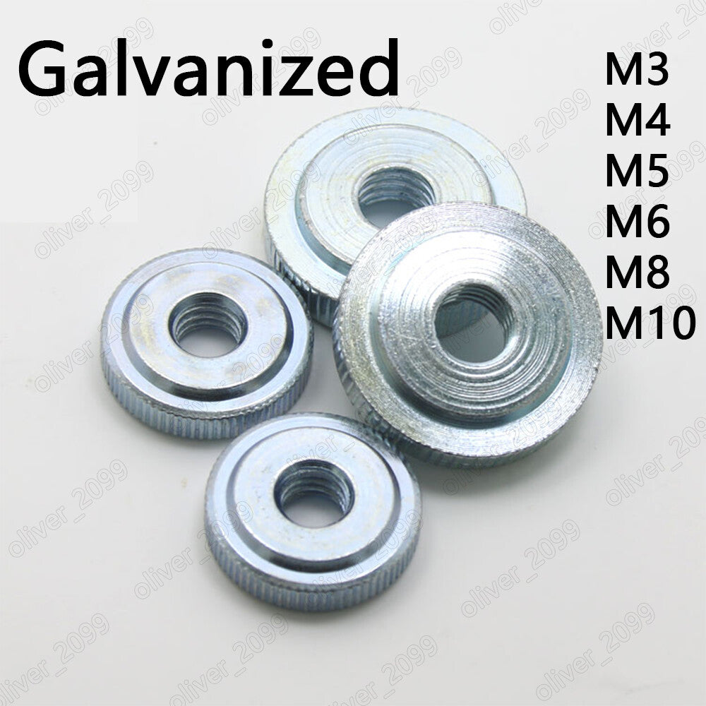 Galvanized Steel Knurled Nuts M3 M4 M5 M6 M8 M10