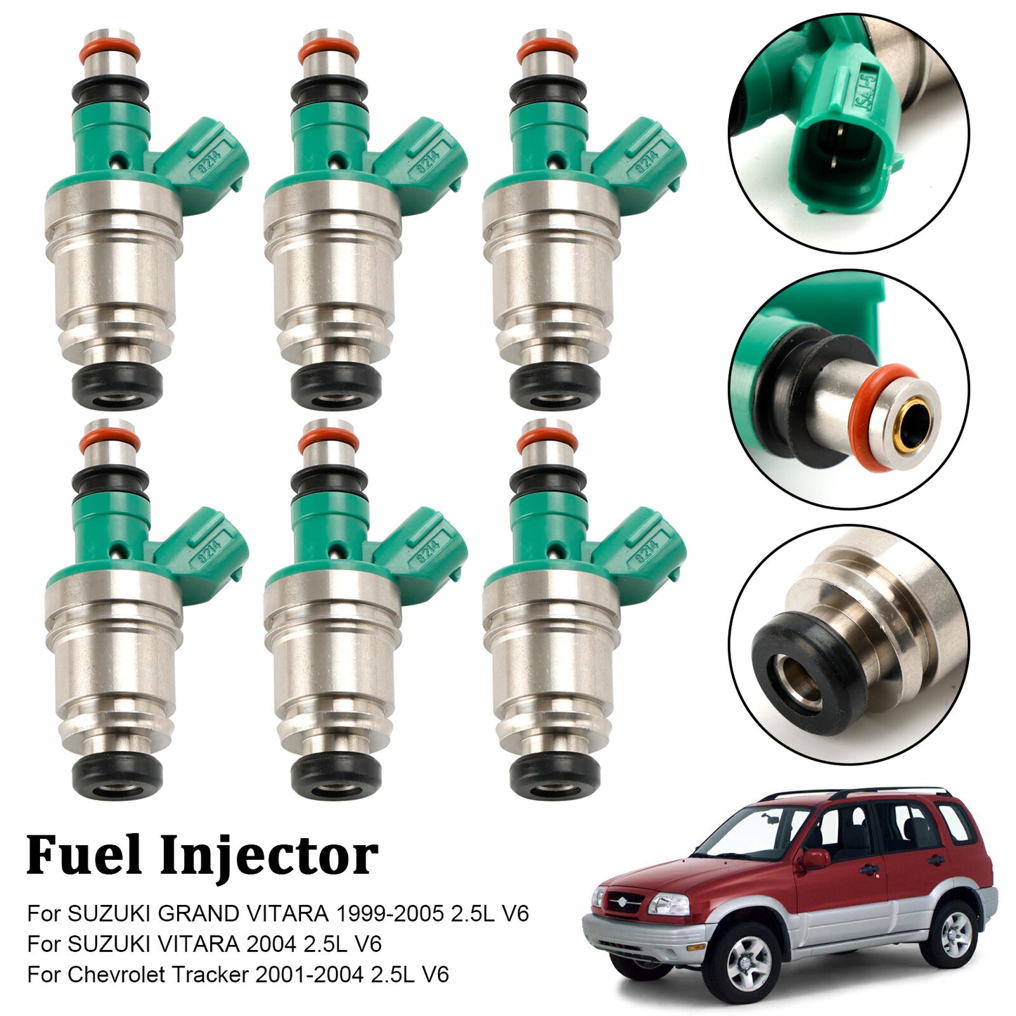 ya 1 8.5.3 6PCS Fuel Injector 15710-67D00 for Suzuki Grand Vitara Tracker 2.5L JS4J-5