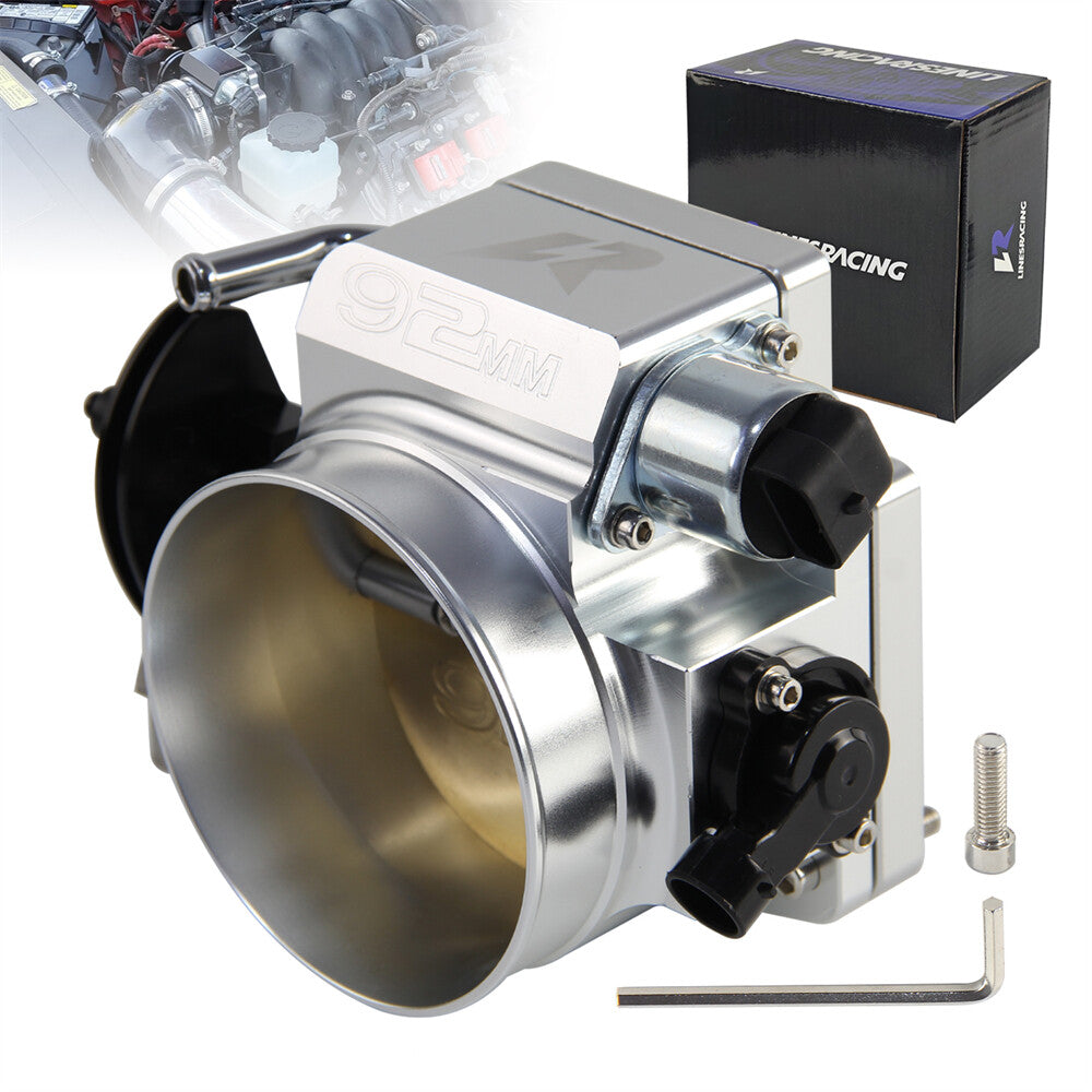 ya 27 7.20 92MM Throttle Body+TPS IAC+Adapter Plate for Chevy GM LSX LS LS1 LS2 LS7 Silver