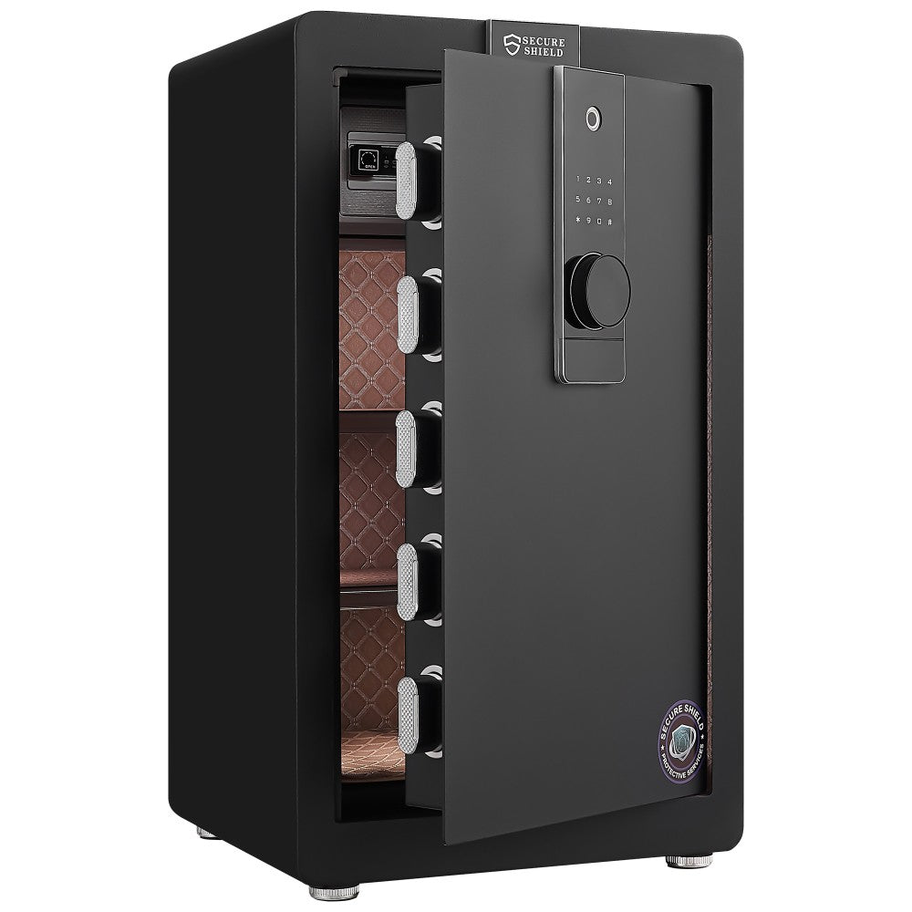 ya 28 Black Safe Box,Biometric Recognition+Electronic Password Lock (Dual Protection)
