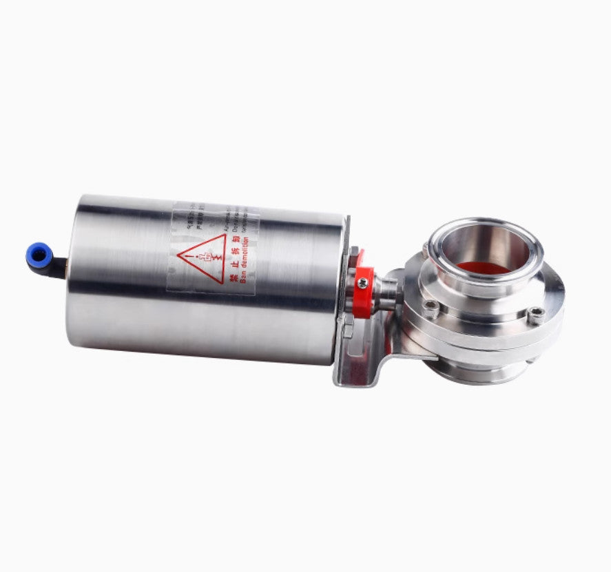 4 ÆÓ102 Pneumatic Actuator Sanitary Butterfly Valve316L OD119Clamp Single Acting
