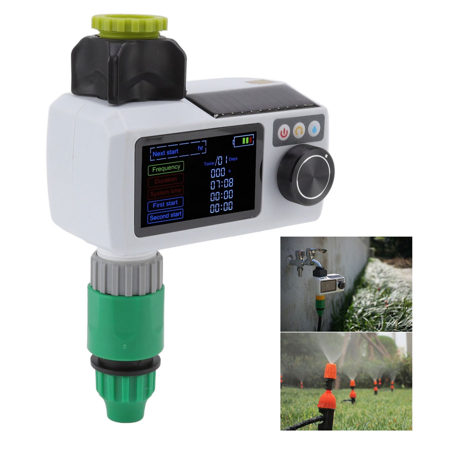 ya 14 Solar Sprinkler Timer Solar Rain Sensing Automatic IP68 Waterproof Real