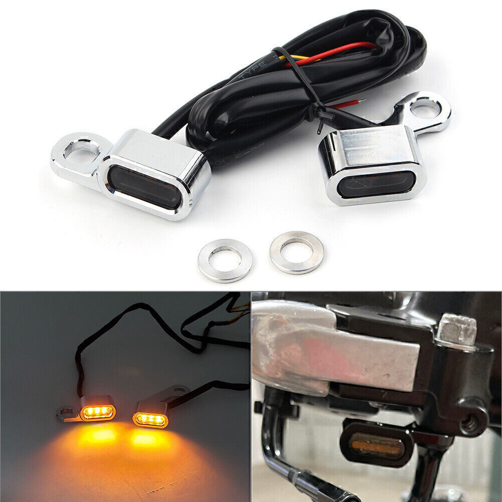 ya 5 6.16.2 2x Motorcycle Amber Turn Signal indicators Lights for Harley Dyna 1999-2017 16