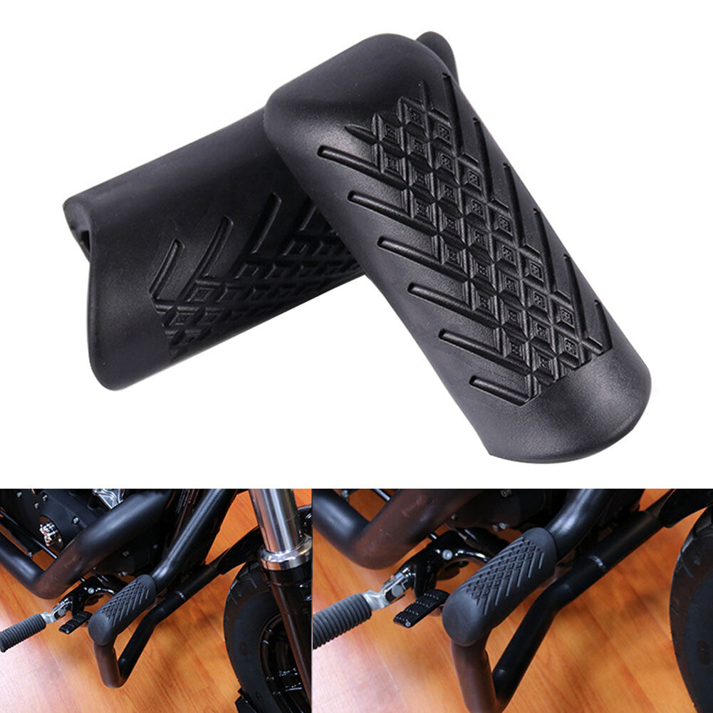 ya 27 7.20 Black Engine Guard Crash Bar Rubber Covers Fit for Harley Sporter Dyna XL883 XL1200