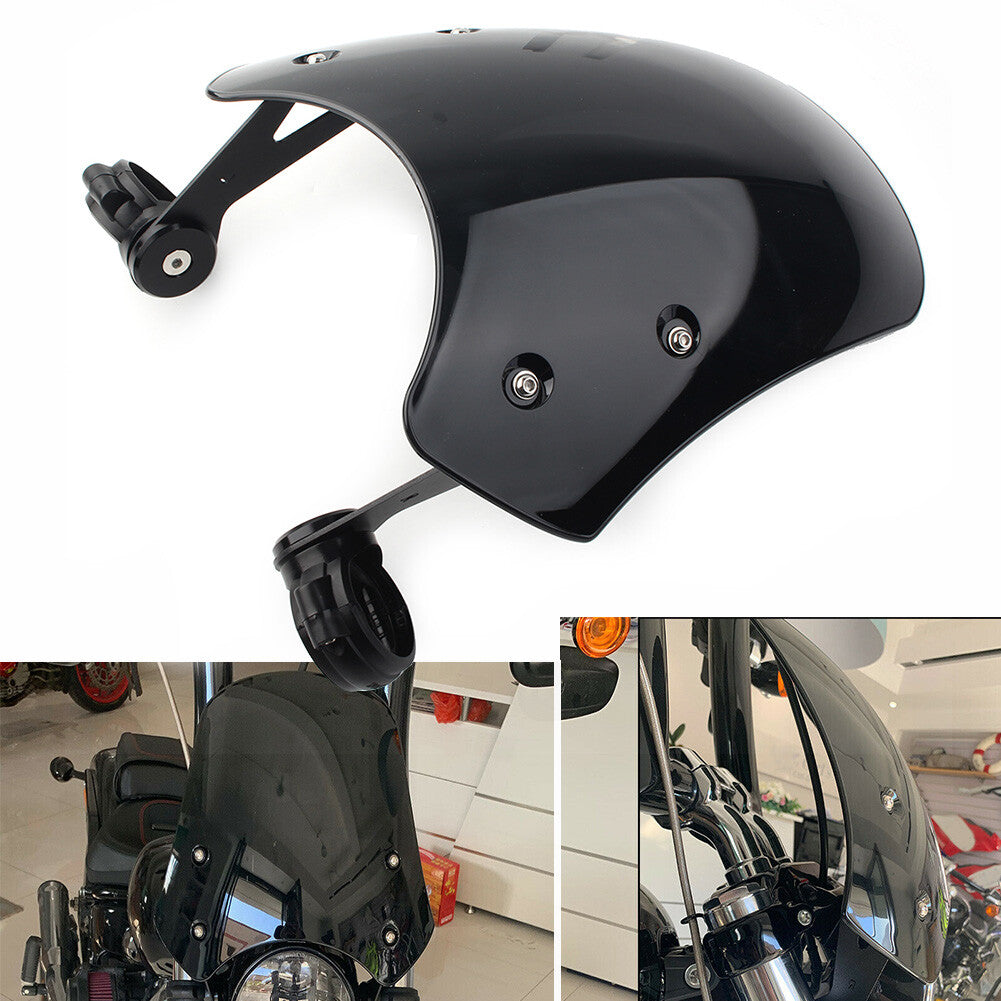 ya 4 6.21 Motorcycle Front Windscreen Windshield Black ABS Fit for Harley Dyna Softail for Model s