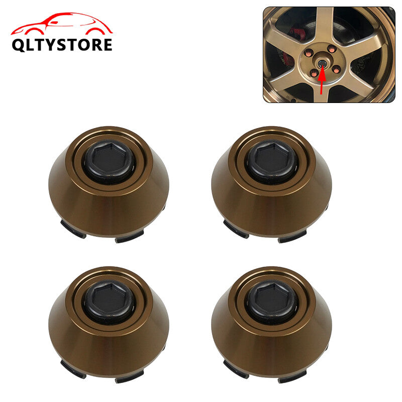 ya 1 7.4 4Pc 61mm Wheel Hub Center Cap Cover Hubcaps Rim Car Hubcap Bronze Racing B-Type