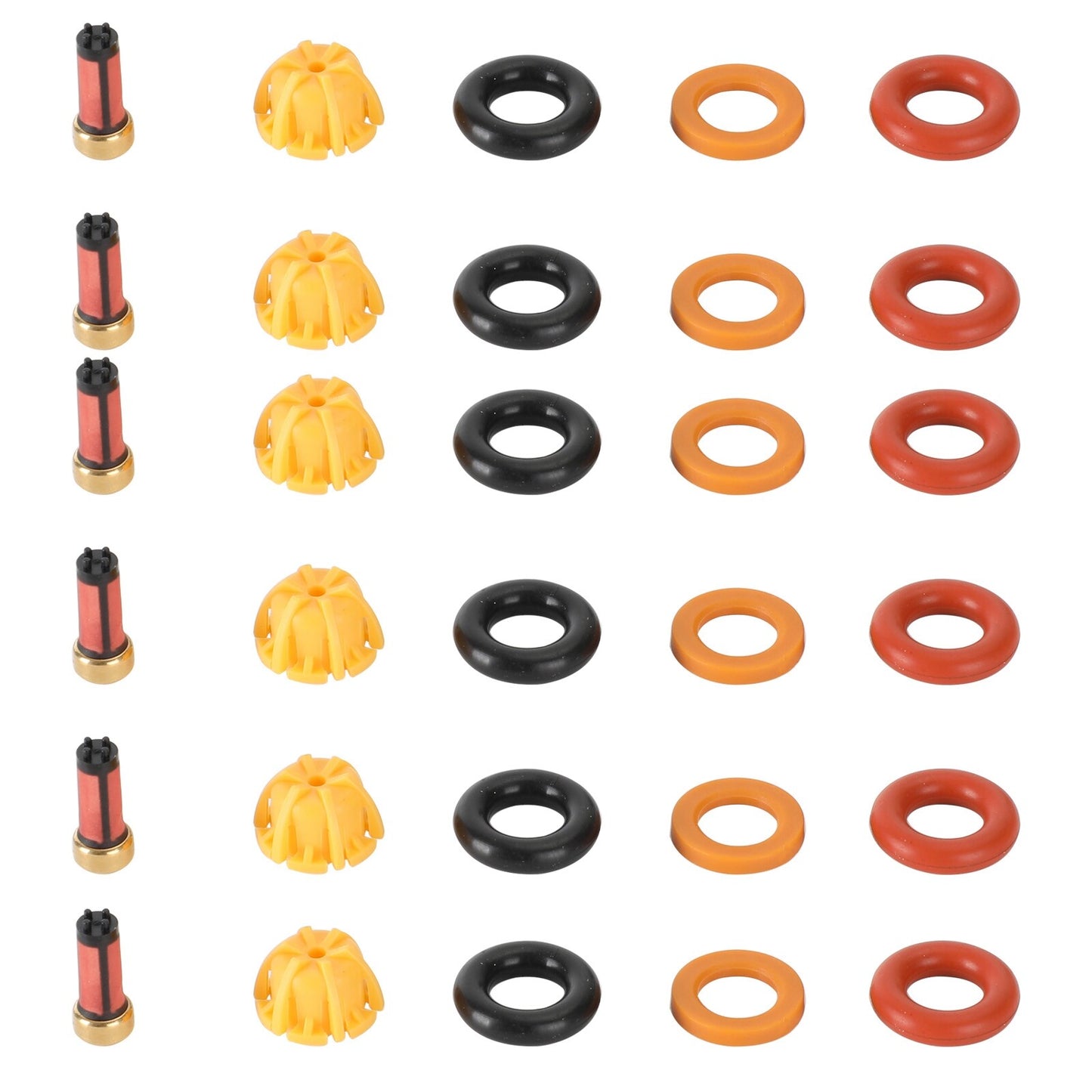 ya 1 8.5.4 6 set Fuel Injectors Repair Seal Kit for M3/323is/325is/525i E36/E34/M50/S50