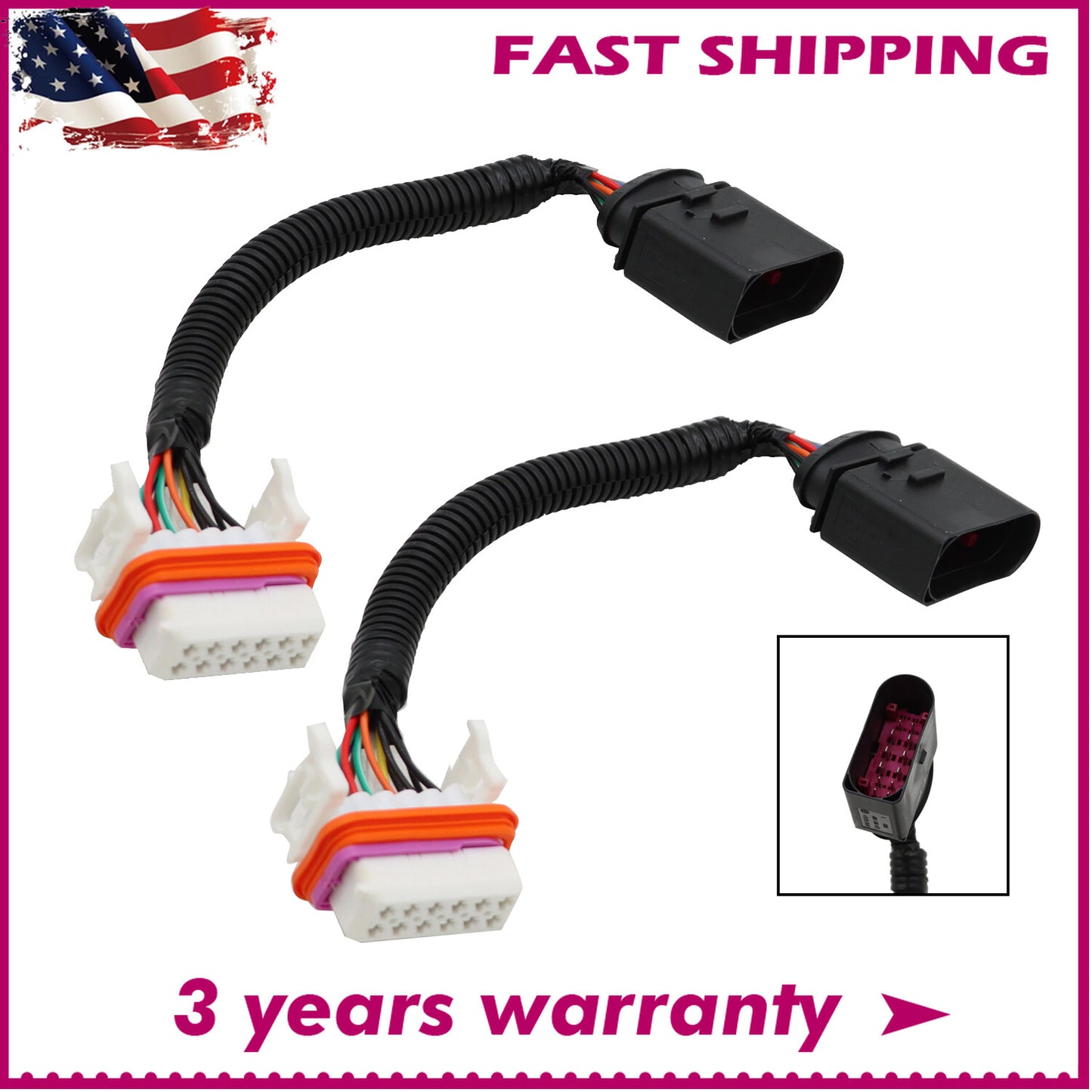 ya 4 6.22 2 pieces of car mounted headlight harness adapter 7L6971071A suitable for VW Touareg 2004-06