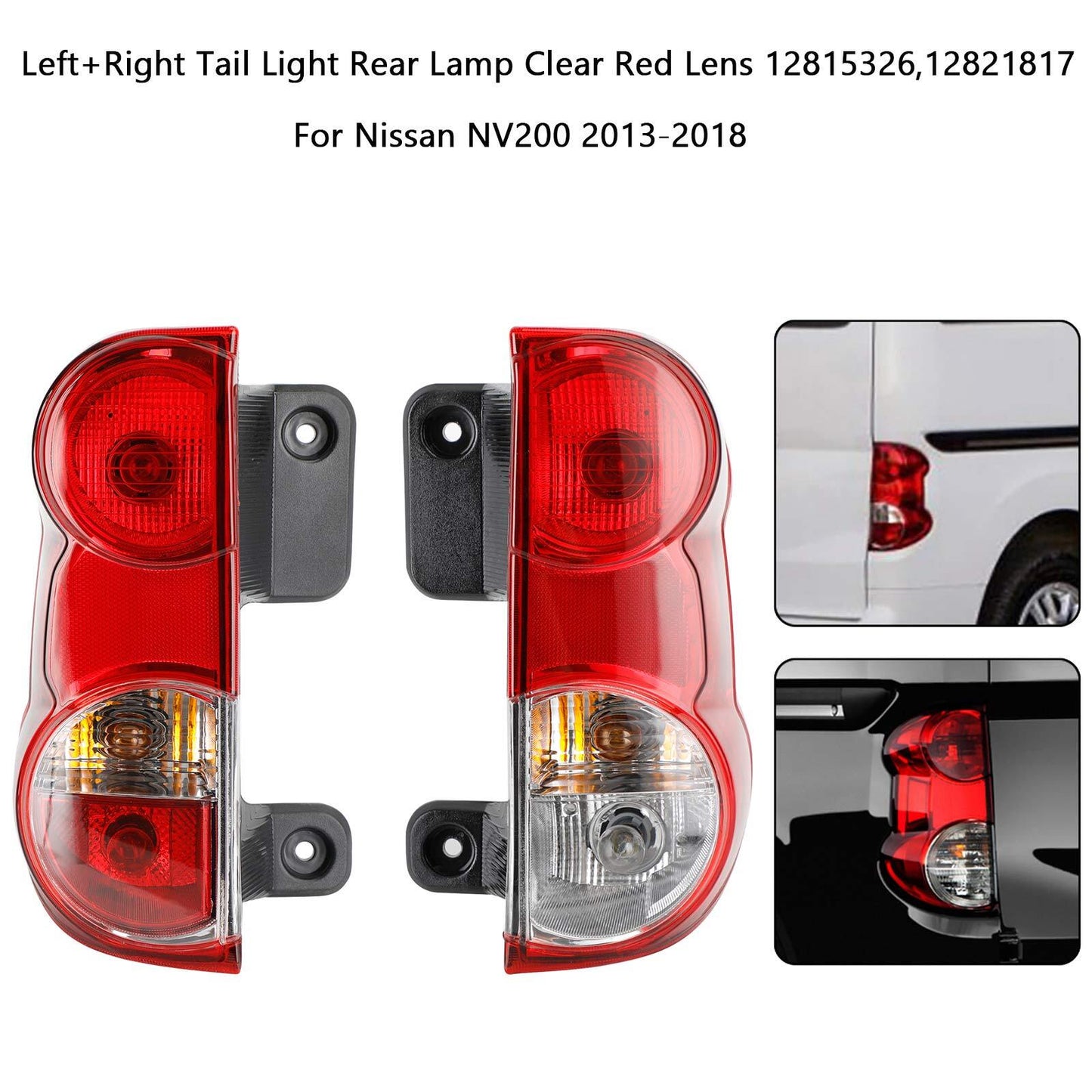 ya 1 8.5.4 Left+Right Tail Light Rear Lamp Clear Red Lens For NV200 2013-18