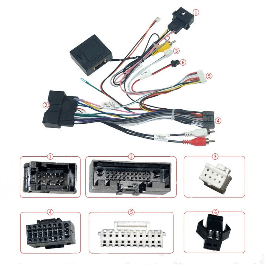 ya 5 8.7 Car 16Pin Android Stereo Power Wiring Harness for Ford Kuga/Focus/Edge/Explorer