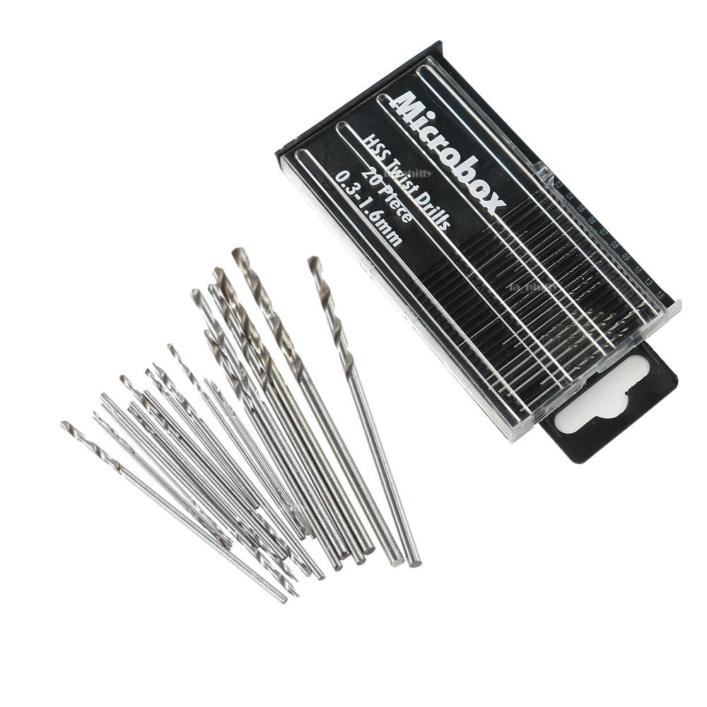 ya 28 20Pcs Set Mini HSS High Speed Steel Twist Drill Bit Set Tool Craft with Case