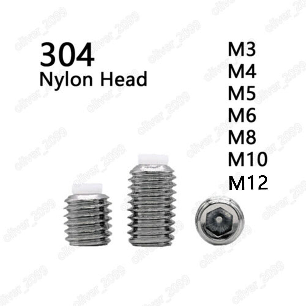 304 Stainless Steel Hexagon Socket Set Screw With Nylon Dog Point M2.5 M3 M4-M12