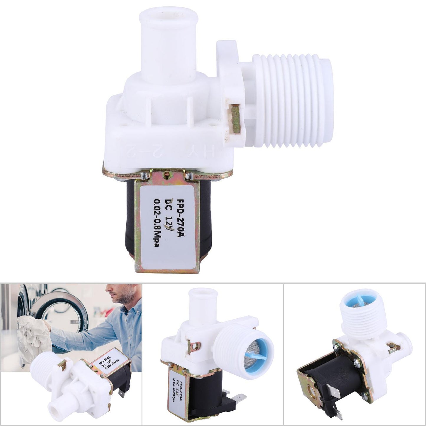 ya 26 Washing Machine Electric Solenoid Valve Water Inlet Valve G3/4 DC12V Tool