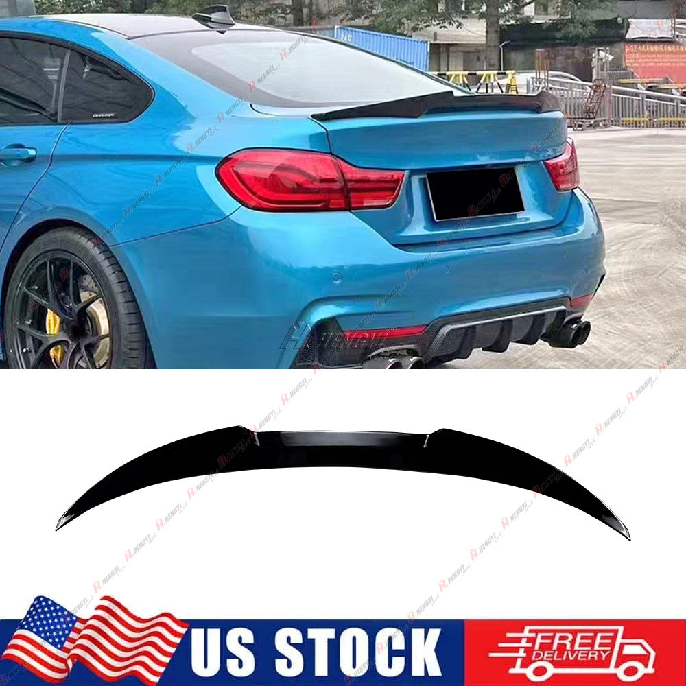 ya 3 6.25.3 M4 Style Trunk Spoiler Gloss Black For 14-20 for BMW F36 430i 435i 440i Gran Coupe