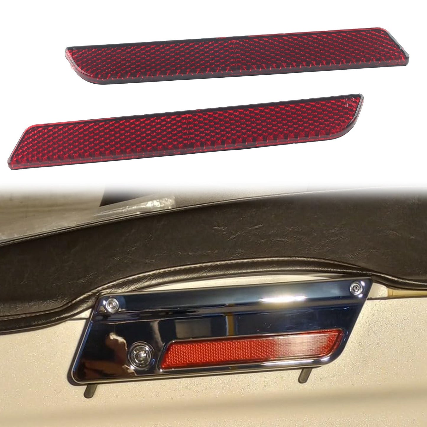 ya 11 6.5 Hard SaddleBag Latch Insert Reflector Red for Harley Touring FLHT FLHX 93-13