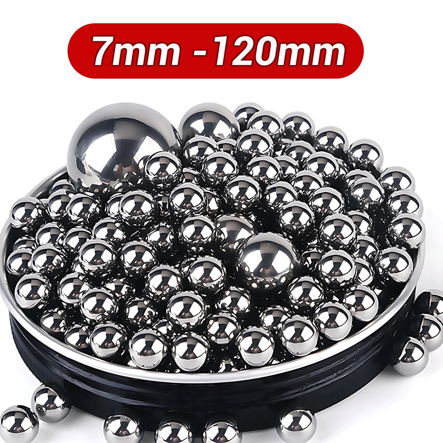 High-Precision Solid Iron Ball Bearings, 7mm-120mm Diameter, Smooth Movement