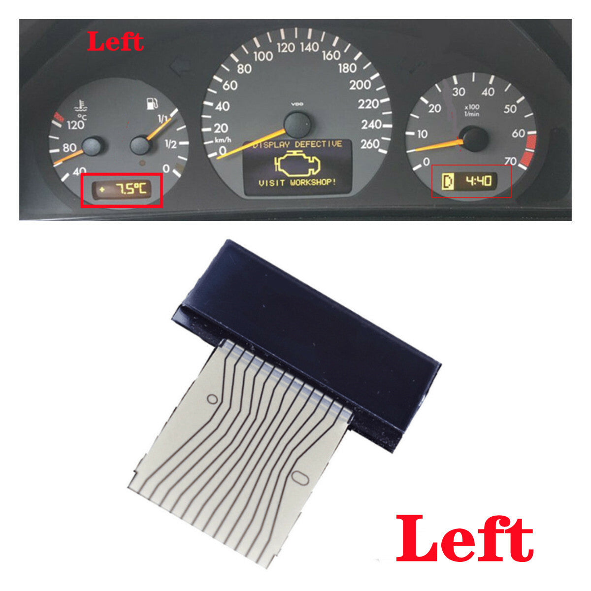 ya 2 6.29 Dashboard LCD Screen Left Instrument Cluster Display for Mercedes W210 W208 R170