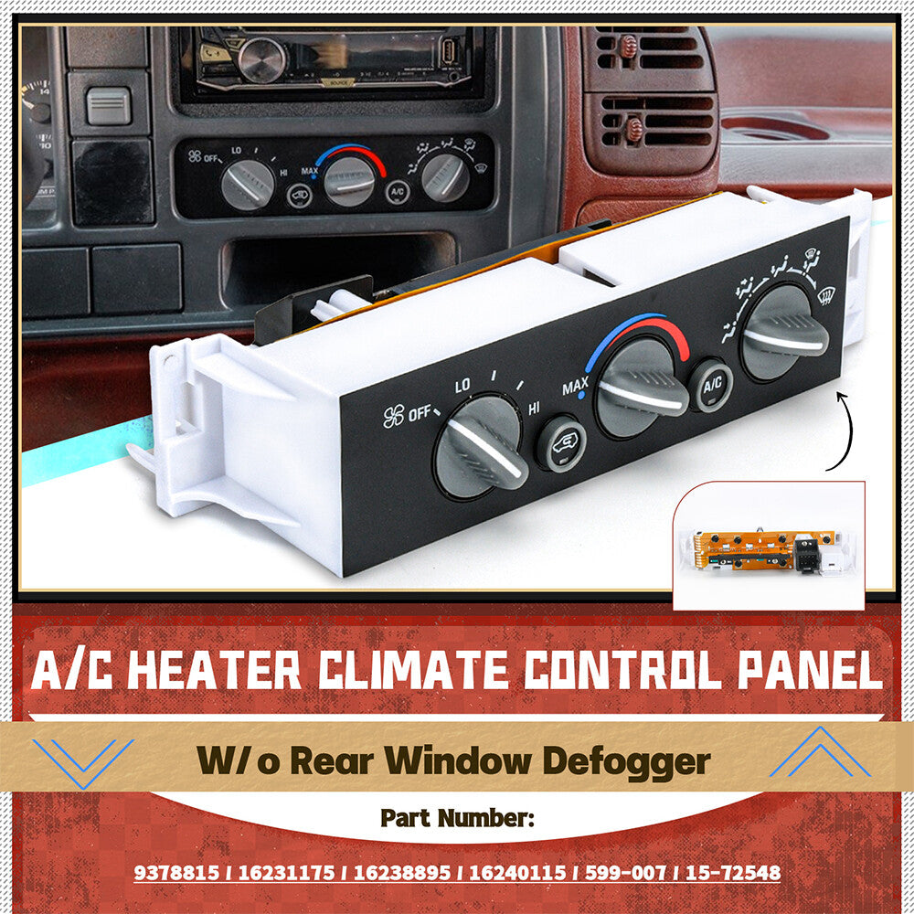 ya 12 5.28 A/C Heater Climate Control Switch for Chevy for GMC C1500-C3500 K1500-K3500 Truck