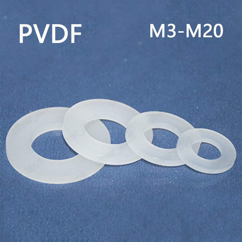 PVDF Plastic Flat Washers Insulation M3 M4 M5 M6 M8 M10 M12 M14 M16 M20