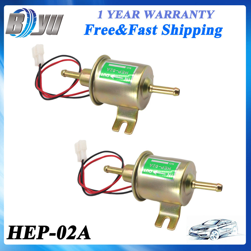 ya 27 7.2 HEP-02A 12V Universal Inline Low Pressure Electric Fuel Pump For Gas Diesel 2PCS
