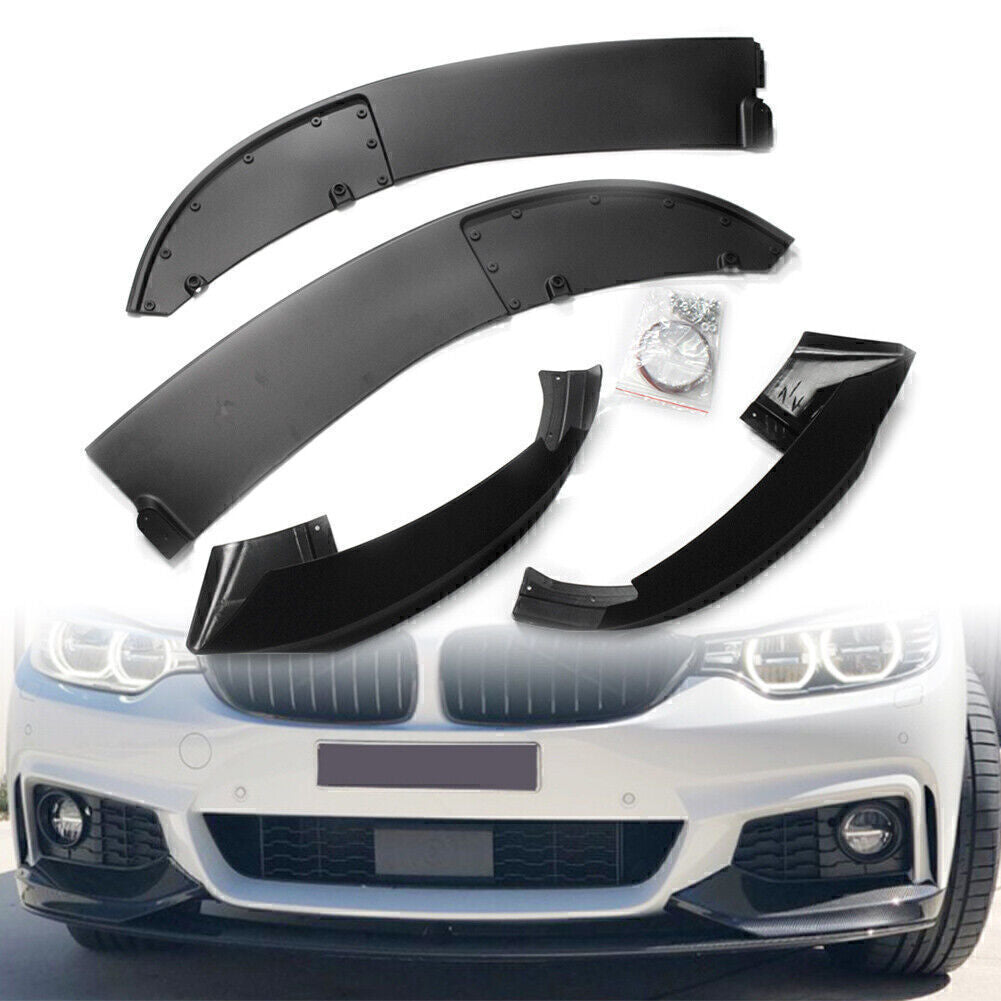 ya 4 6.17 Front Bumper Lip Matte Black Fit for BMW F32 F33 F36 4 Series M Sport 2014-2020 Auto
