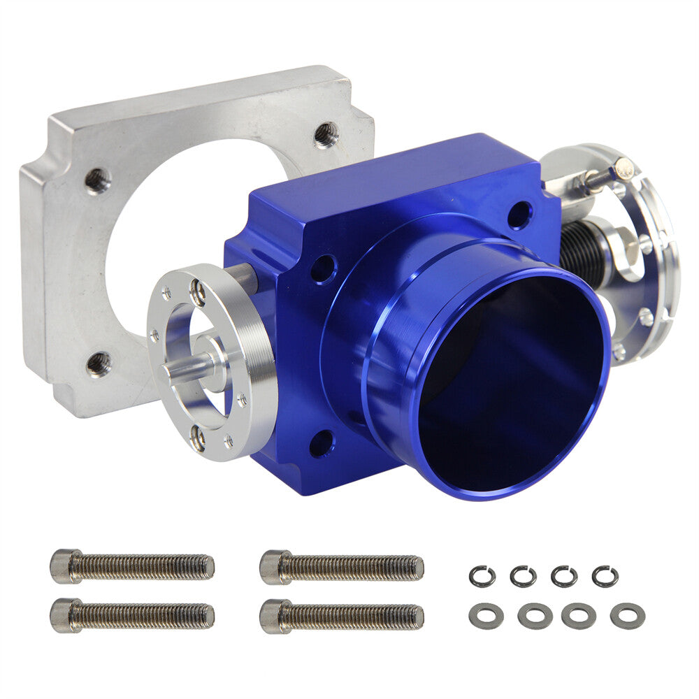 ya 27 7.20 70mm High Flow Alloy Aluminum Universal CNC Billet Intake Throttle Body Blue