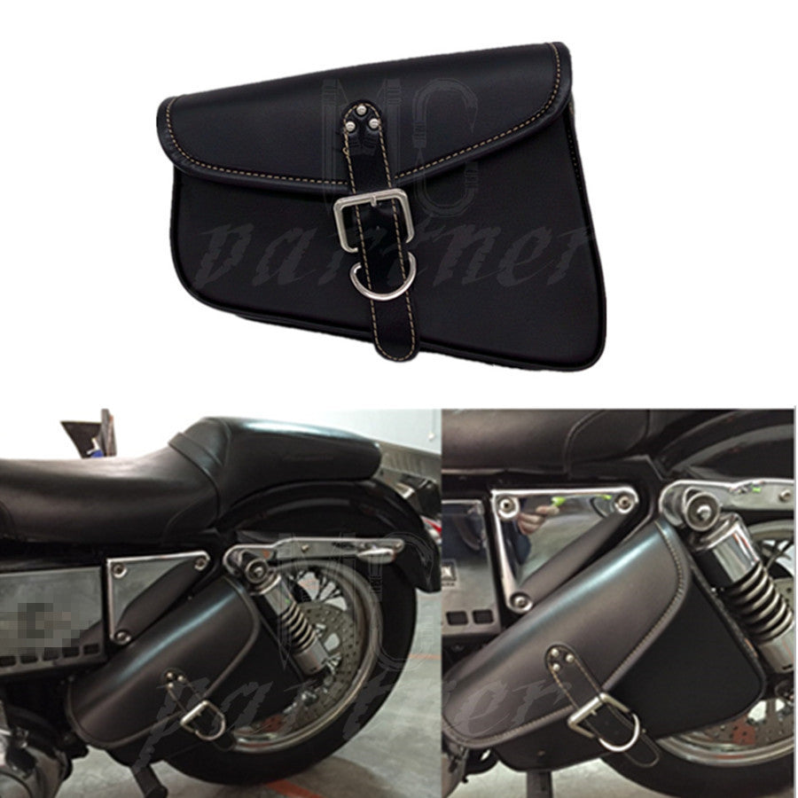 ya 11 6.5 Black PU Leather Left side Saddlebag Saddle Bag for Harley Sportster XL 883 1200