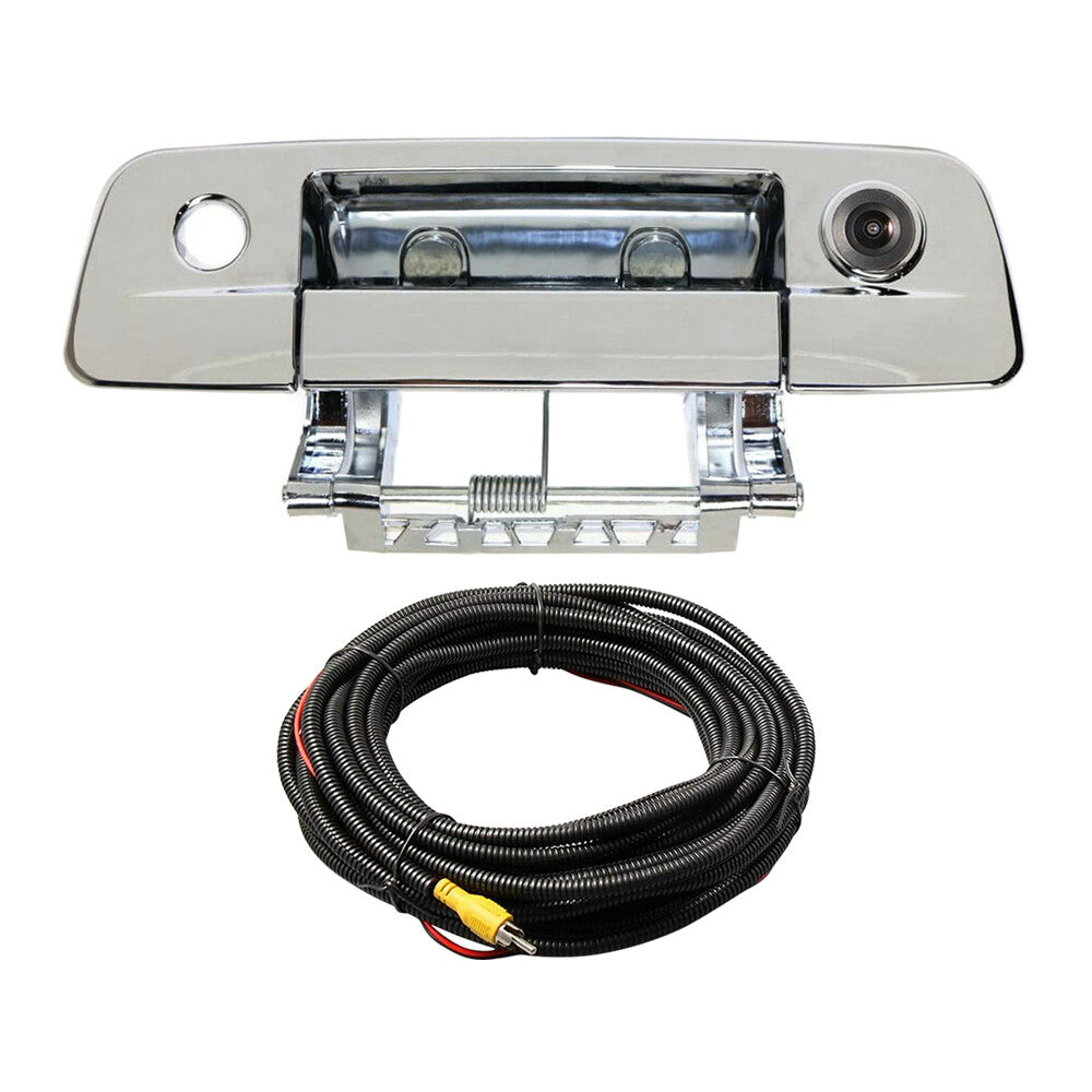 ya 9 6.5 Rear Tailgate Handle with Camera Fit for 2010-2018 for Dodge for Ram 2500 3500 Chrome
