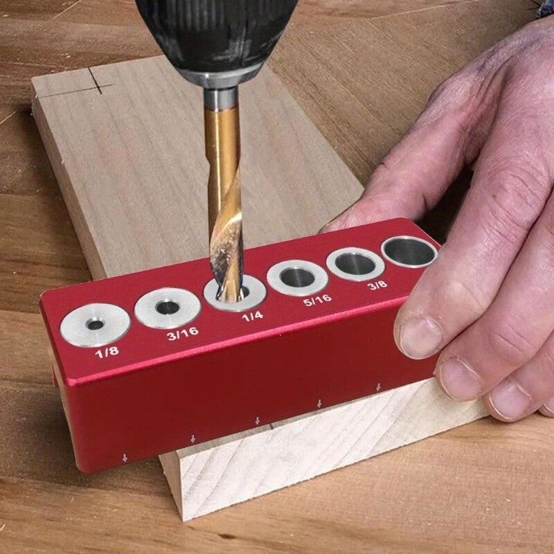 ya 17 6 Holes Straight Hole Drill Guide Aluminum Dowel Jig Centering Dowel Jig