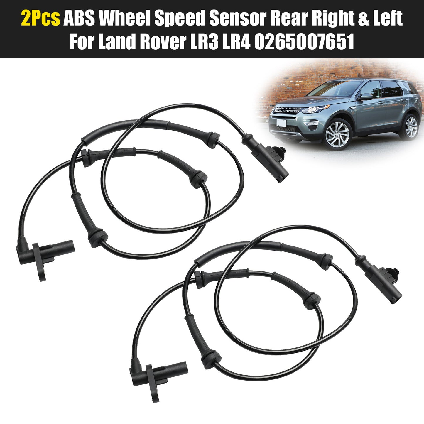 ya 1 8.5.1 2Pcs ABS Wheel Speed Sensor Rear Right & Left for Land Rover LR3 LR4 0265007651