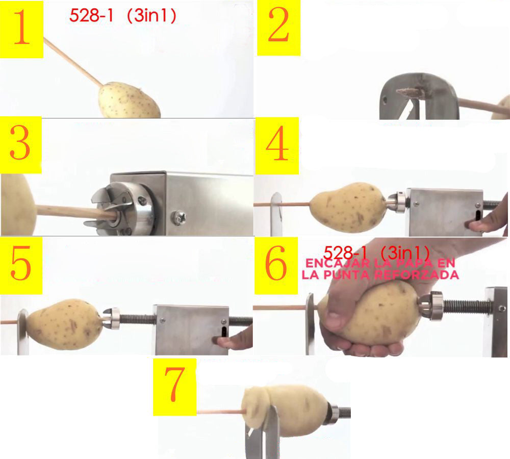 ya 26 Manual Curly ies Twister Hot Dog Spiral Potato Cutter Tor do Potato Slicer