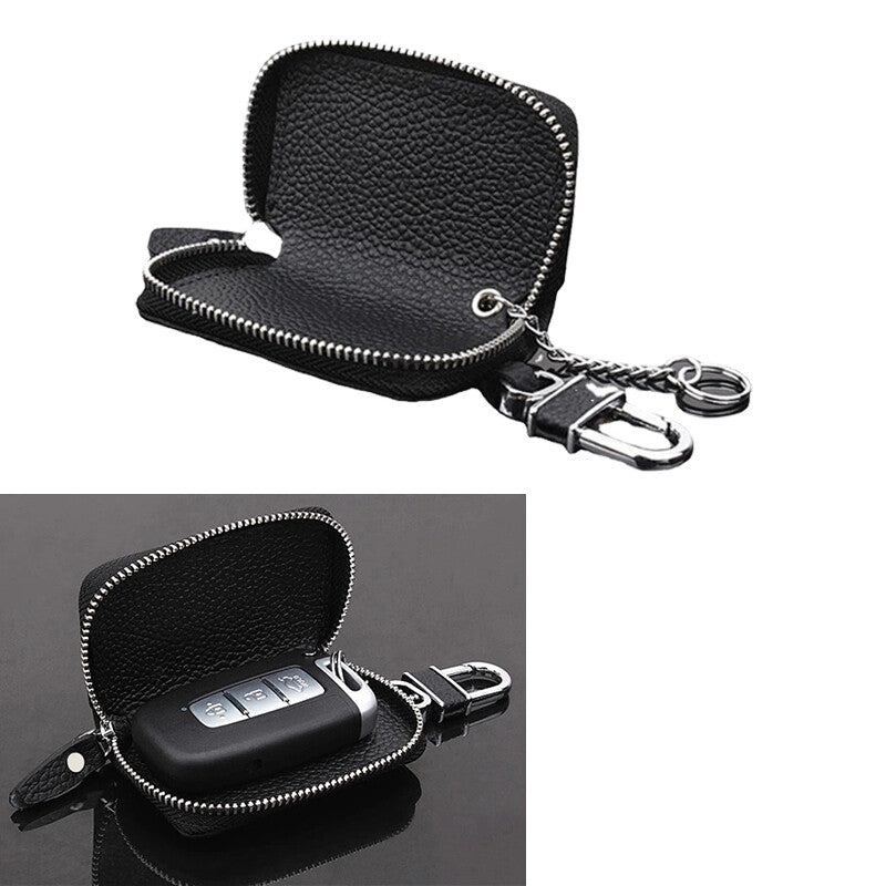 ya 5 8.7 1Pc Car Key Holder Cover Key Chain Bag Leather Remote Fob Zipper Case