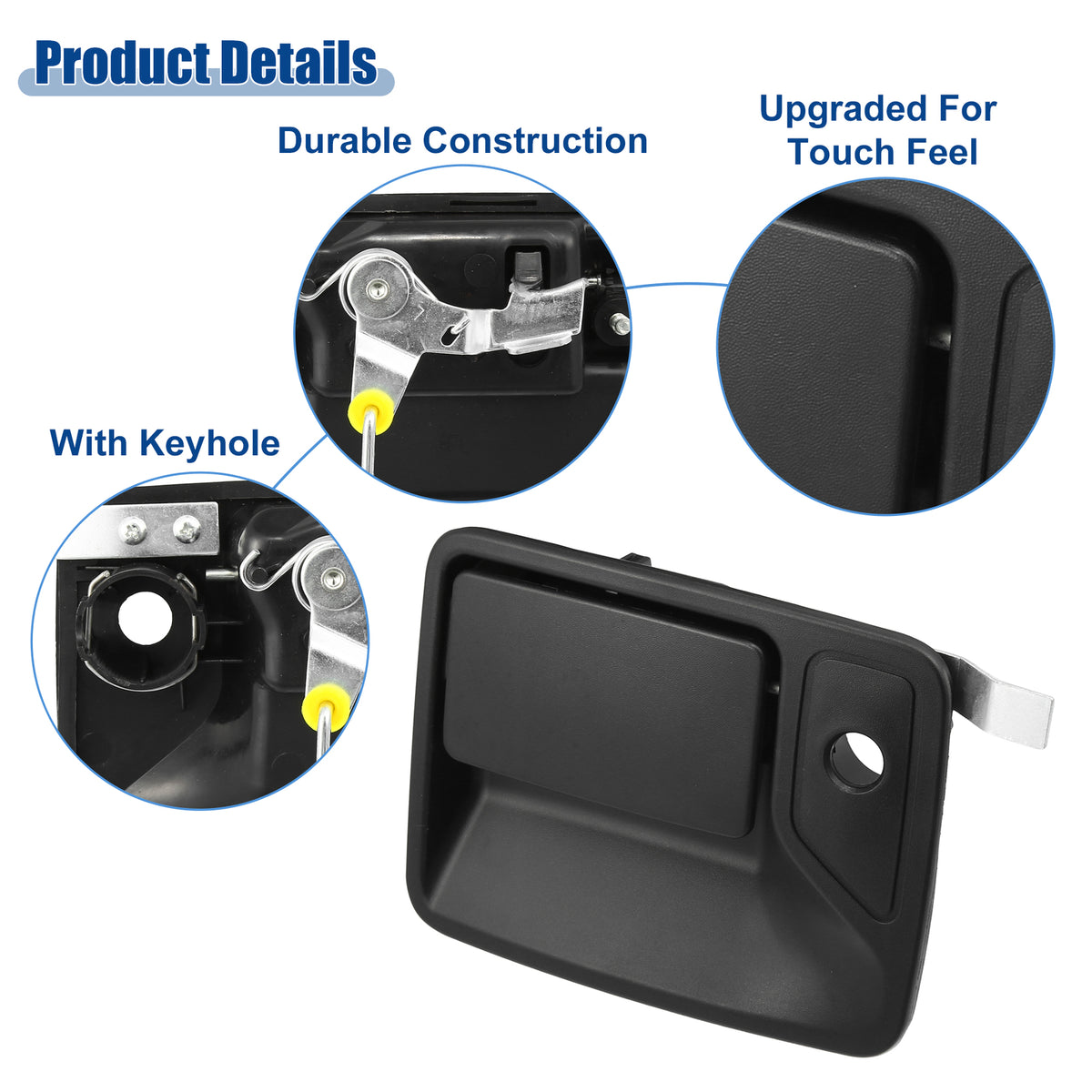 ya 5 8.7 1 Pair Front Left Right Car Exterior Outside Door Handle for Ford F-250 Black